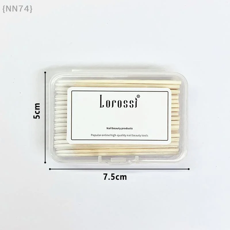 100 Stück/Beutel Nagelpflegestifte aus Holz, doppelseitige Wattestäbchen für Maniküre, Nagellackentferner, Korrekturwerkzeuge, Salonbedarf