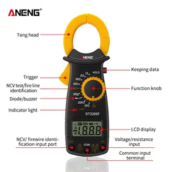 ANENG DT3266F Mini cyfrowy zacisk multimetr amperomierz zacisk elektryczny miernik AC/napięcie prądu stałego rezystor Tester diodowy z brzęczykiem