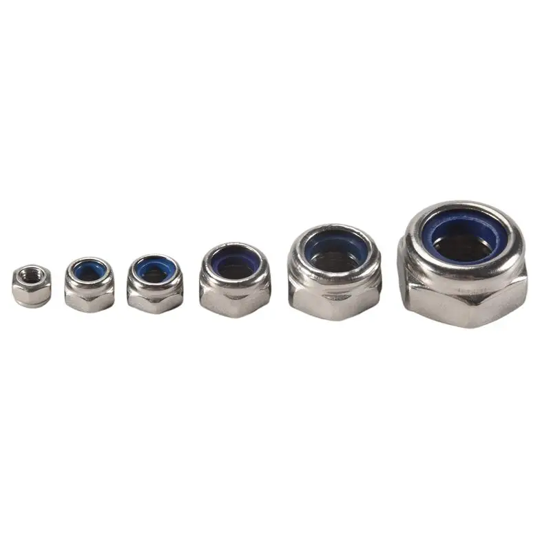 A36T-150Pcs 304 Stainless Steel Lock Nut Assortment Kit For Hardware Accessories Nylon Insert Hex Lock Nuts Self Locking Nut M3