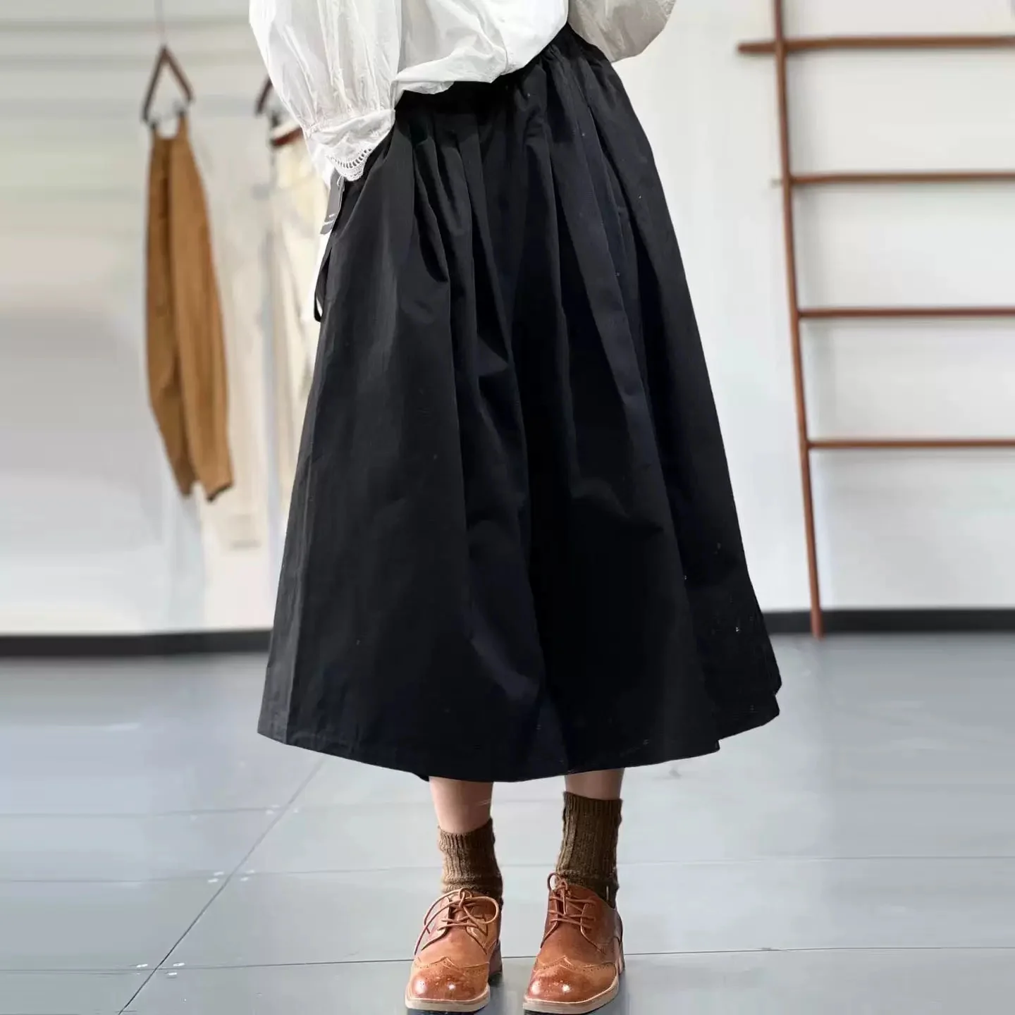 Saia midi linha a fena, roupa de trabalho, verão, estilo coreano, emaecimento, cobertura de quadril, cor sólida, modern...