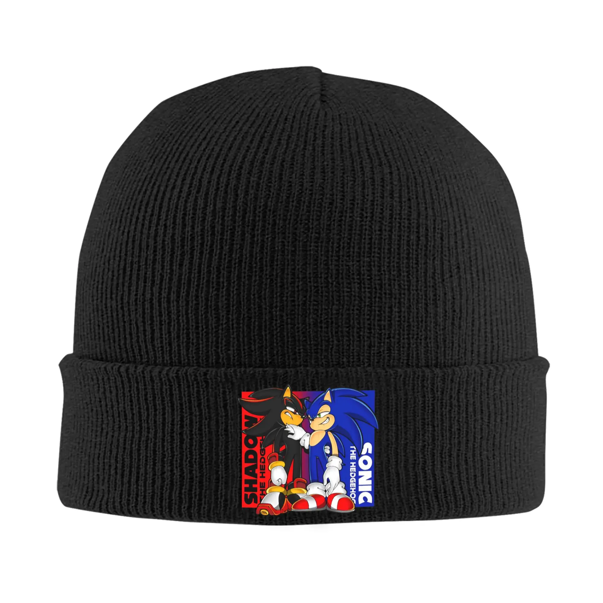 S-Sonic Retro Game Cartoon Beanie Hats  Bonnet Hats Adult Unisex Street Outdoor Knit Hat Spring Design Warm Soft Caps