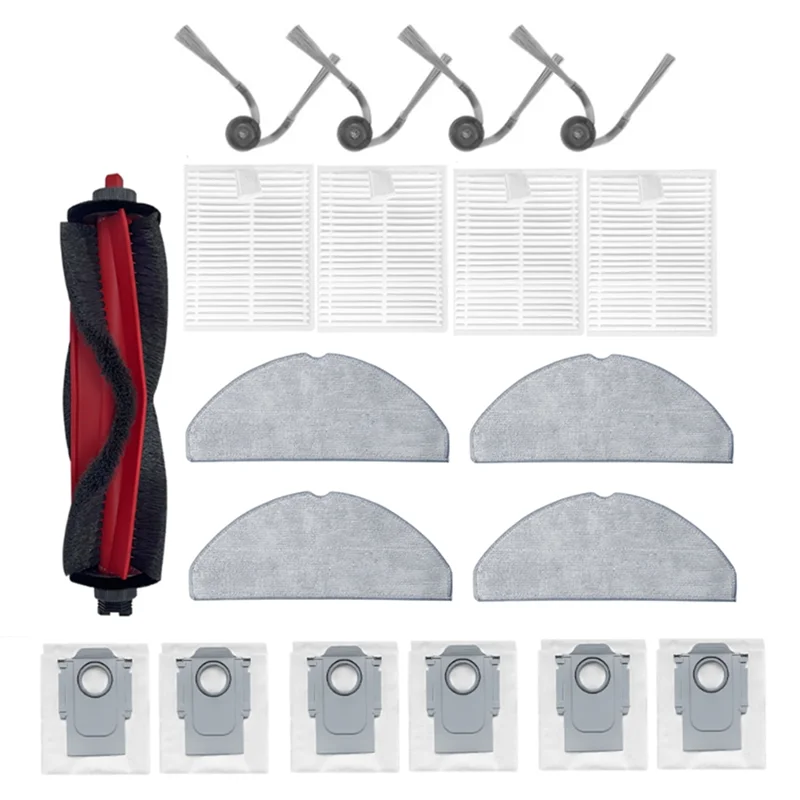 YCOC-19PCS استبدال أجزاء ل Roborock Q7 TF / Q7 TF + ملحقات المكنسة الكهربائية الجانب الرئيسي فرشاة تصفية ممسحة كيس لجميع الغبار