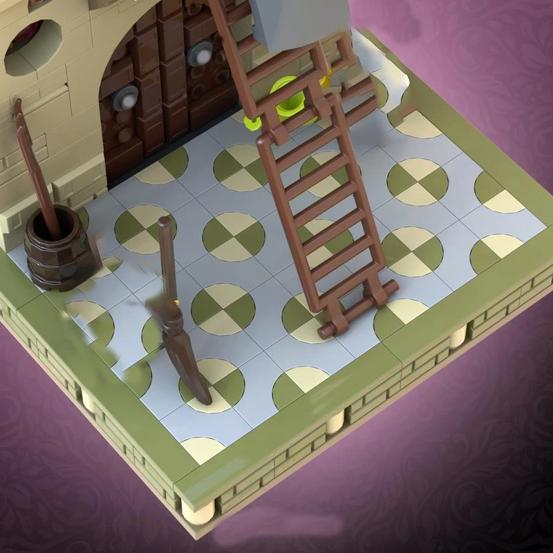 도시 거리 풍경 모크 빌딩 블록 사랑의 사다리 - 중세 벽돌 모델 DIY 조립 건설 장난감 휴일 선물