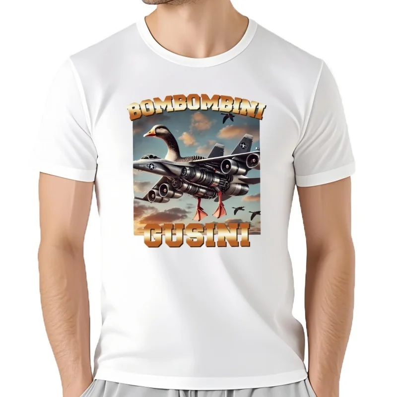 Bombombini Gusini camiseta divertida italiana Brainrot Meme camisetas verano 100% algodón suave Unisex Y2k camisetas