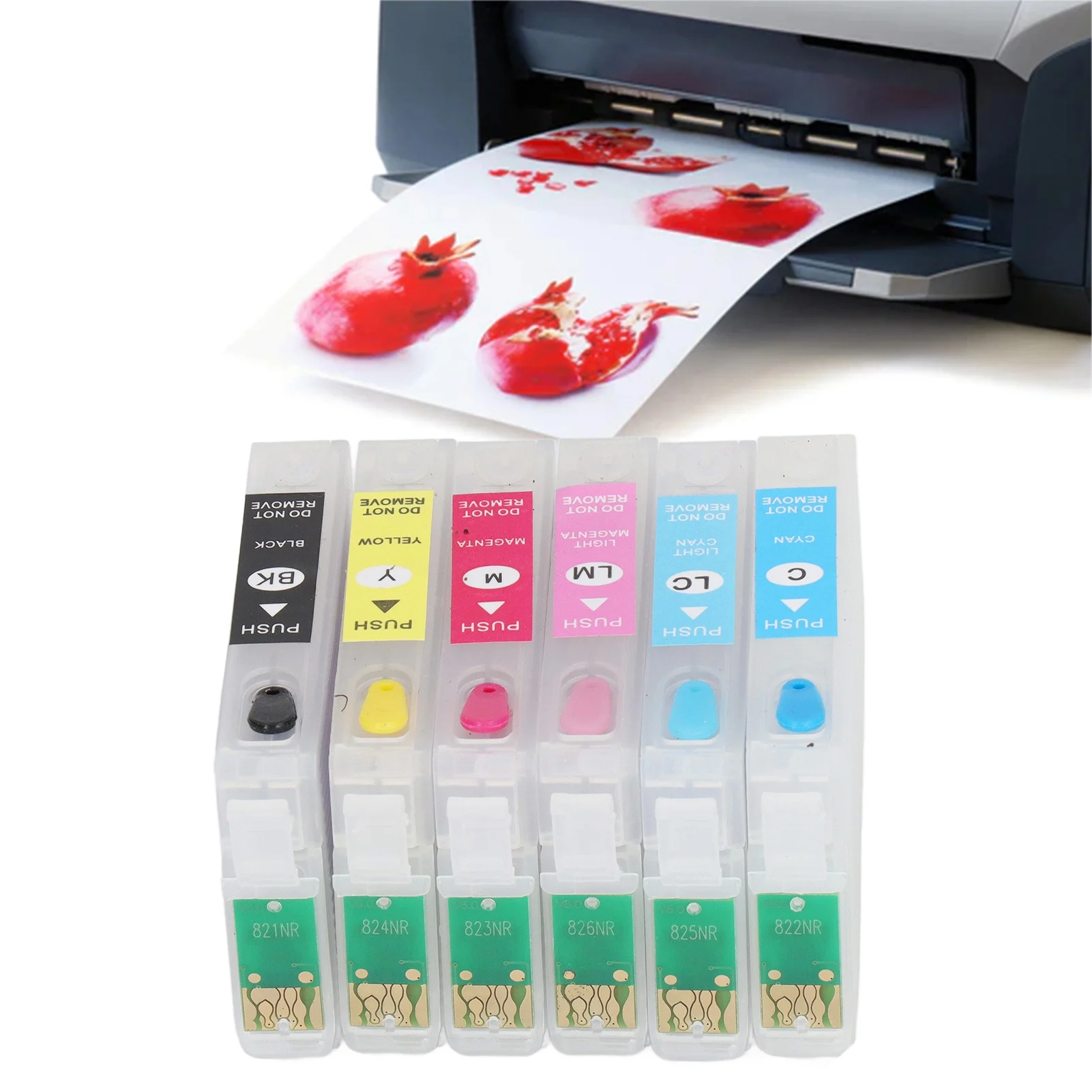 6-Farben-Drucker-Tintenpatrone mit permanentem Chip, Ersatz-Nachfüllpatrone, Druckerzubehör