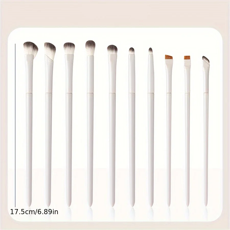 5/6/8/10pcs Pennelli per trucco occhi naturali Set Dettaglio Pennello per ombretto Pennello per trucco Bianco Ultra morbido Ombretto Eyeliner Strumento per il trucco