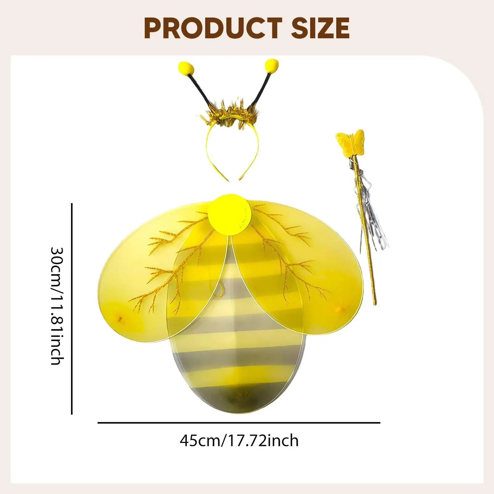 Disfraz de Abeja para Niños, Conjunto de Accesorios de Cosplay para Disfraces, para Sesiones de Fotos de Halloween, Carnaval y Actuaciones