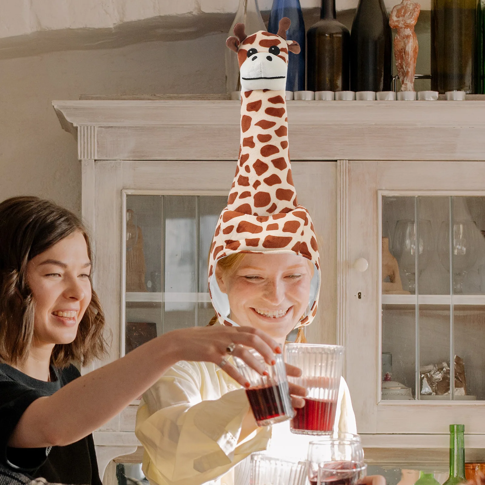 

Giraffe Shape Headwear Cute Animal Costume Hat for Party Cosplay Accessory Adult Photo Booth Prop