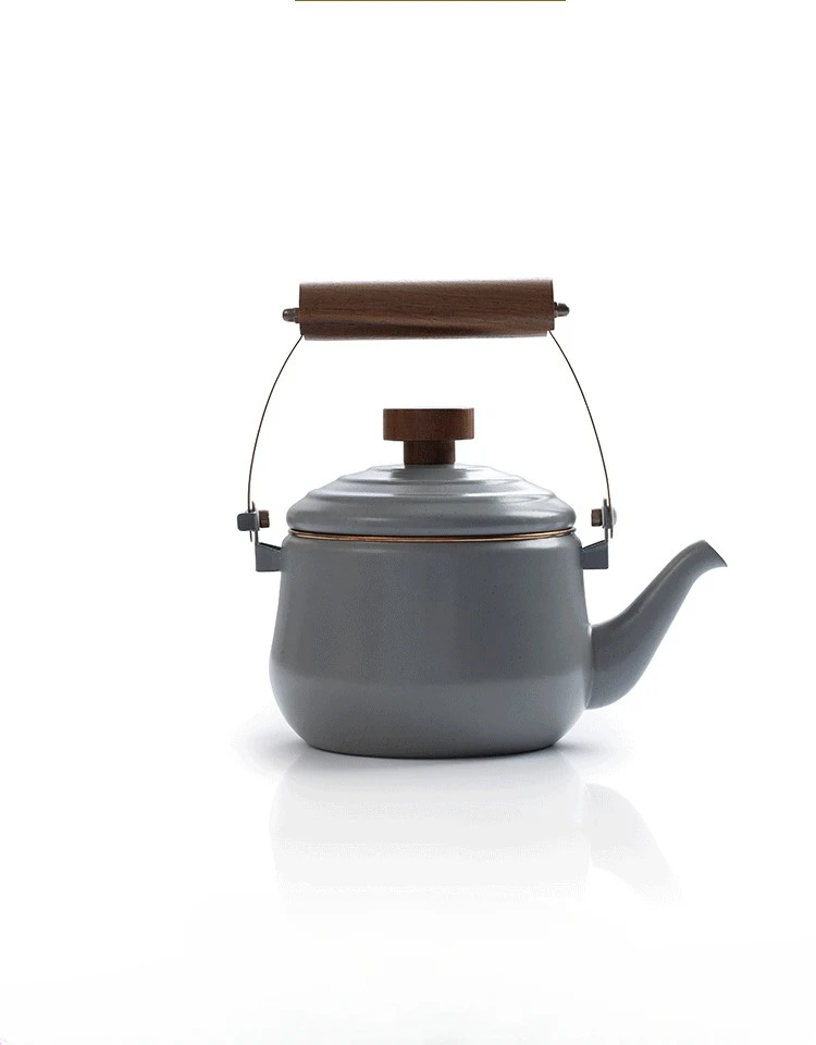 Retro large-capacity kettle Enamel craft teapot Outdoor special coffee pot Camp multi-purpose kettle