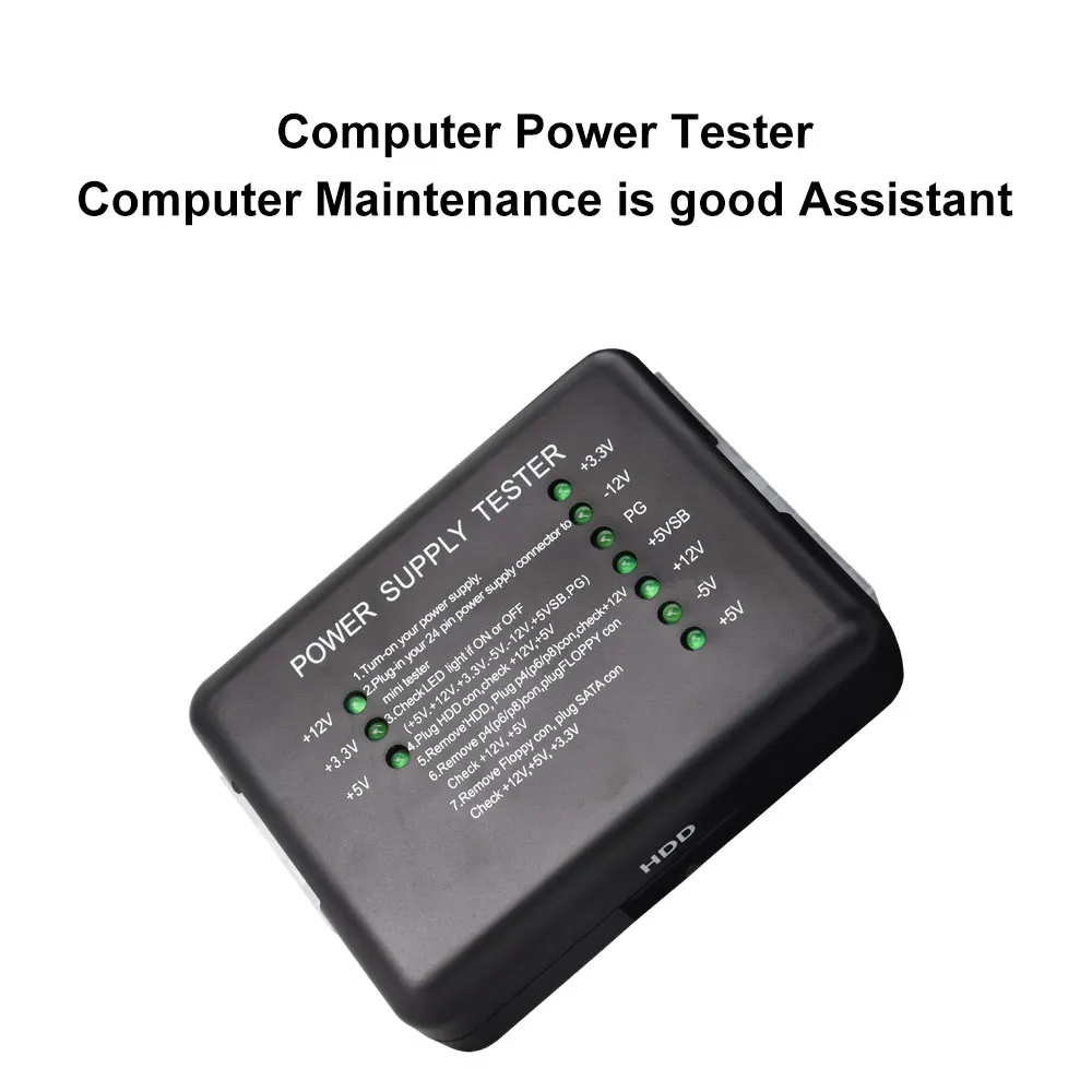 Computer Power Supply Tester ATX Power Supply Diagnostic Computer Chassis Power Supply Tester ATX-Connector