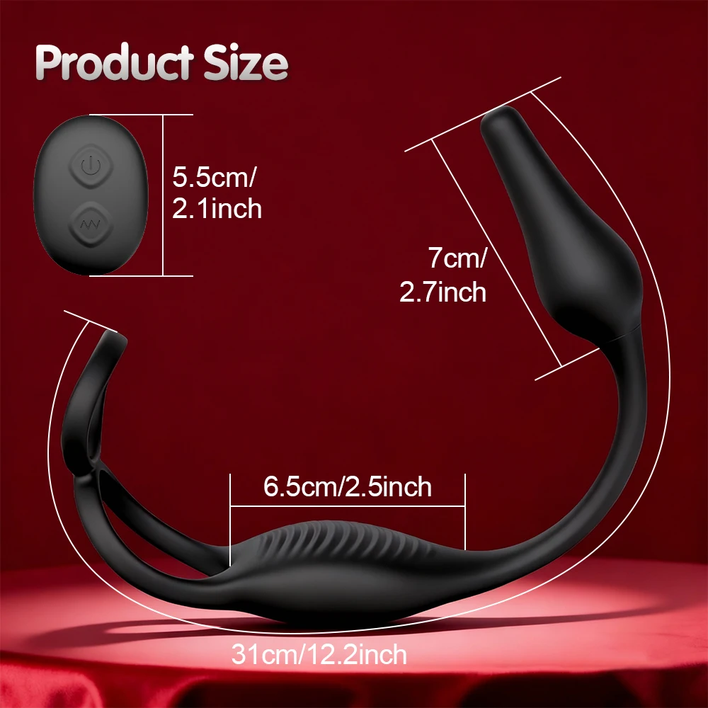 Remote Control Vibrating Butt Plug Cock Ring Prostate Massager for Men for Gay Anal Vibrator Penis Ring Adult Sex Toy for Men - view 5