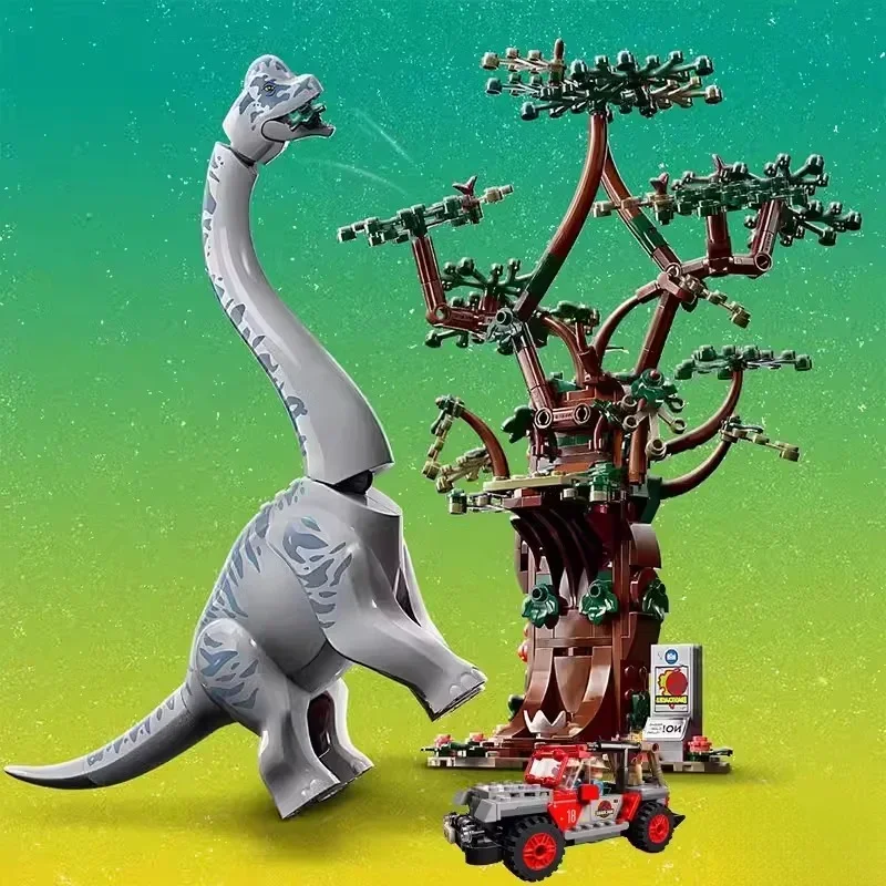 Compatibele MOC-sets Dinosaur Series Bouwstenen 76966 Dinosaur Missions: Allosaurus Transport Truck Kinderen World Park Speelgoed