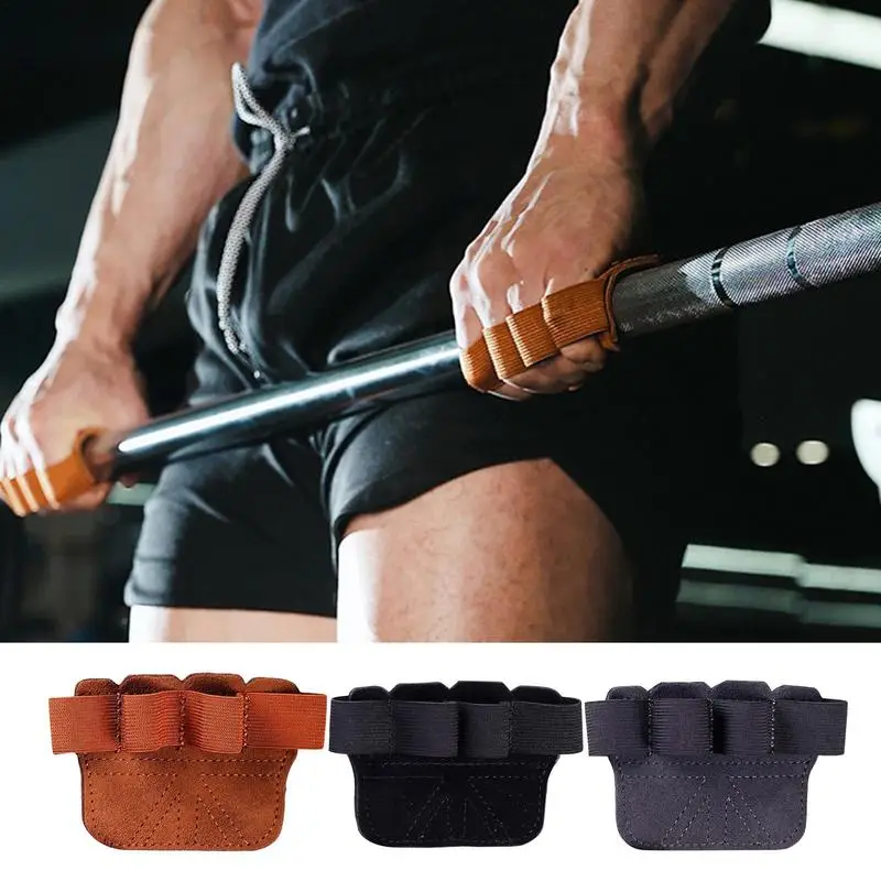 Pull Up Gloves Four-Finger Workout Gym Gloves Gym Hand Grips Pads Breatahble Exercise Grip Pads Weight Lifting Grip Pads Fitness