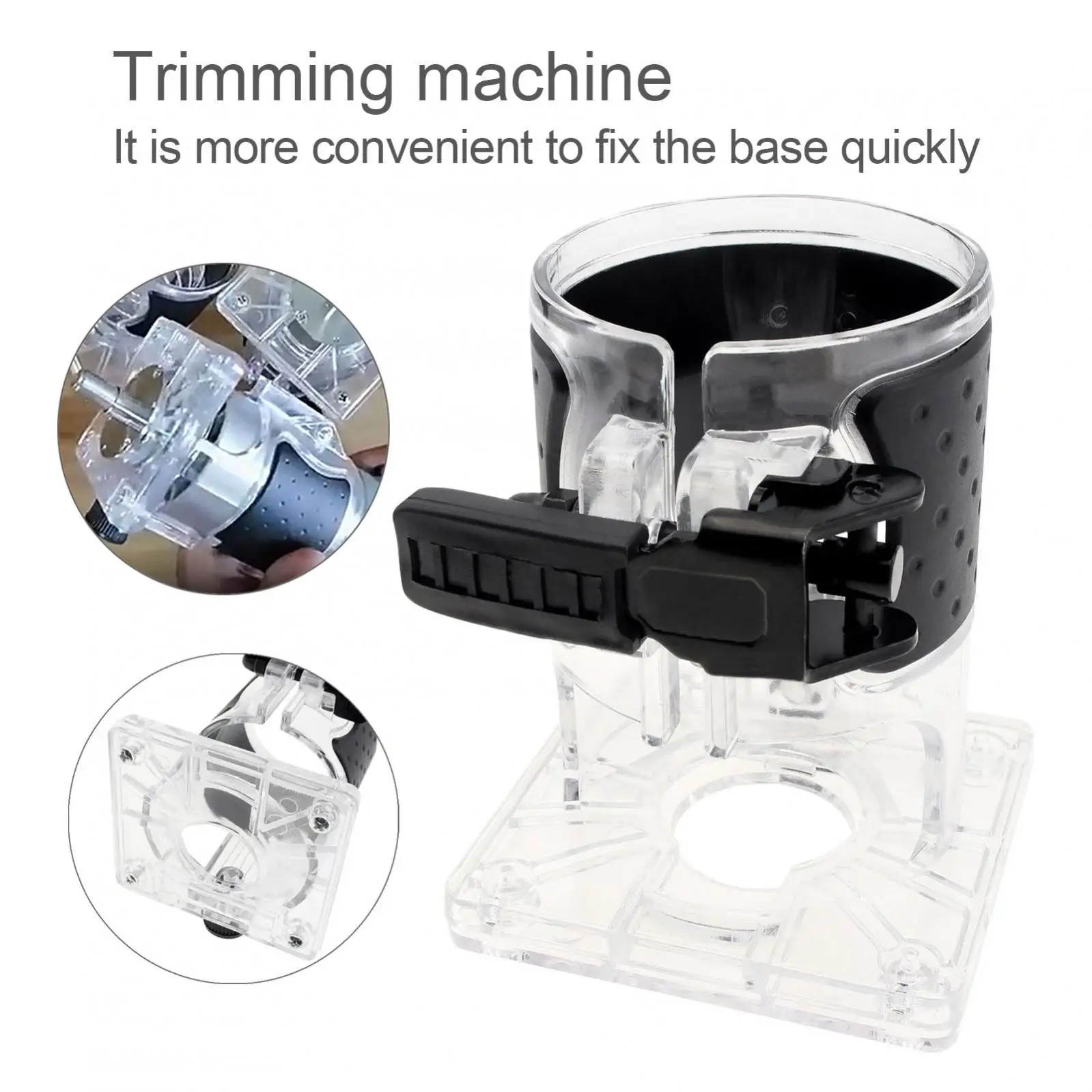 Electric Trimmer Router Base Quick Fixation Durable Trimming Milling Machine Accessorie Compact Wood Router Base Case Cover