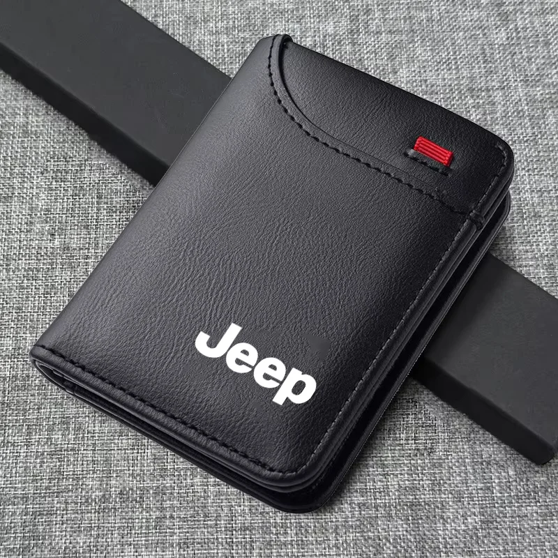 محفظة جلدية بشعار السيارة محفظة صغيرة لبطاقات الائتمان محفظة صغيرة محمولة لسيارة جيب رينيجيد كومباس جراند شيروكي رانجلر jk