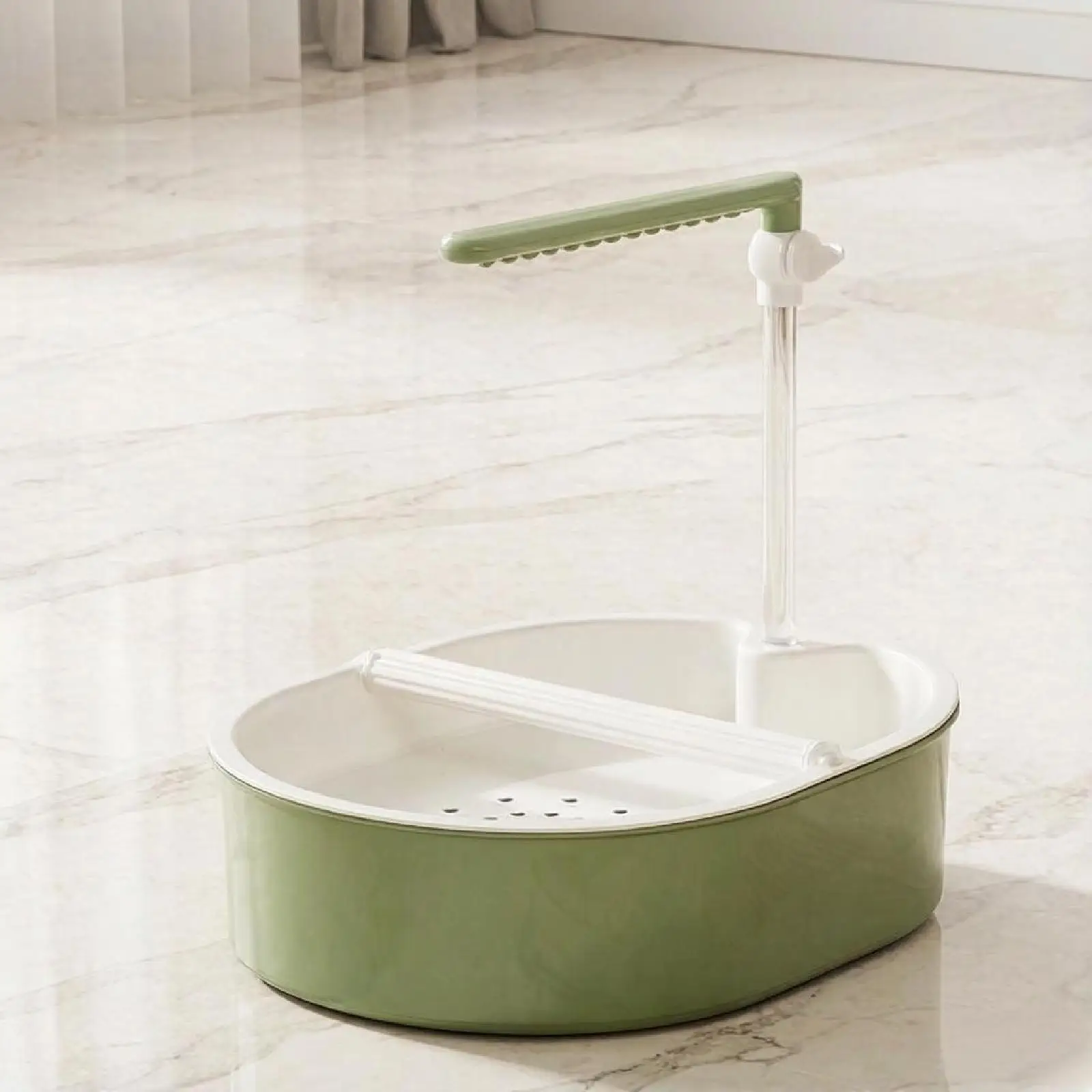 Circulating Water Parrot Bathtub Adjustable Bird Bath Shower Box Aviary Cage Container for Budgie Cockatiel Lovebird