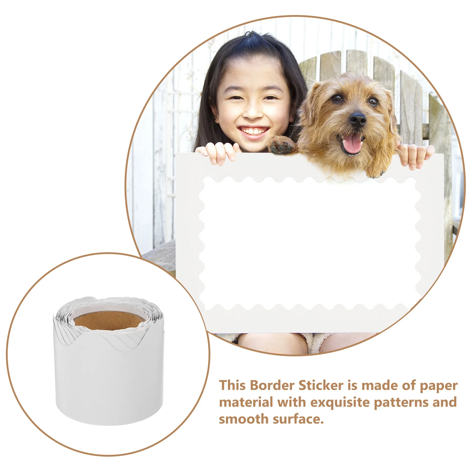 

Decorative Scalloped Border Trim 1 Roll for Bulletin Board Classroom Wall Blackboard Desk Office Removable Reusable Patterned