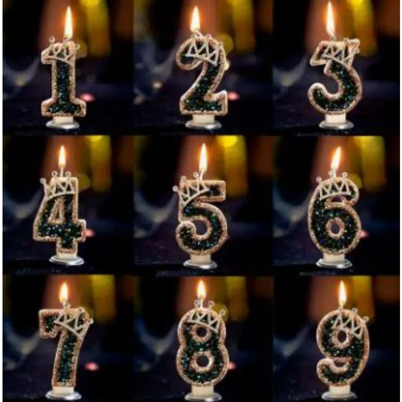 1 قطعة رقم عيد الميلاد 0-9 شموع رقم التاج الشموع لكعك عيد الميلاد شمعة كبيرة لحفلات الزفاف استحمام الطفل الديكور