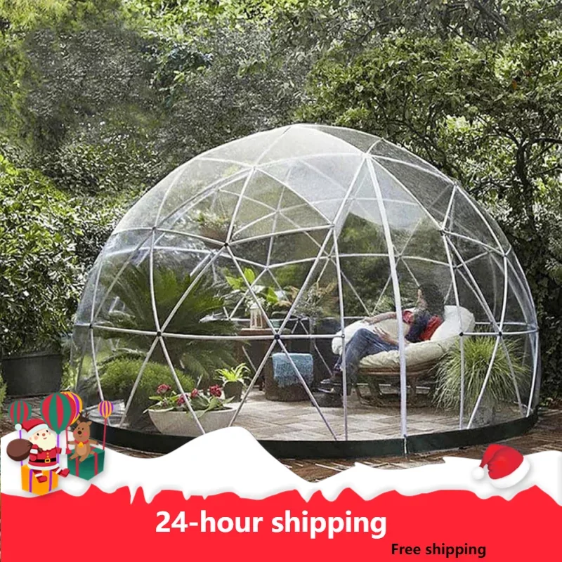 

12FT Garden Dome Bubble Tent,Waterproof Clear Dome Tent,Geodesic Dome With Cover With PVC Cover, Door And Windows