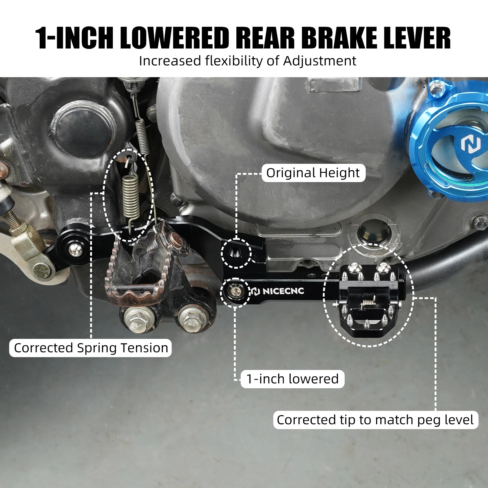 NICECNC For Suzuki DR650 DR 650 Multifunctional Rear Brake Pedal For Suzuki DR650 DR 650 1996-2025 2024 2023 2022 2021 2020 2019 - Image 3