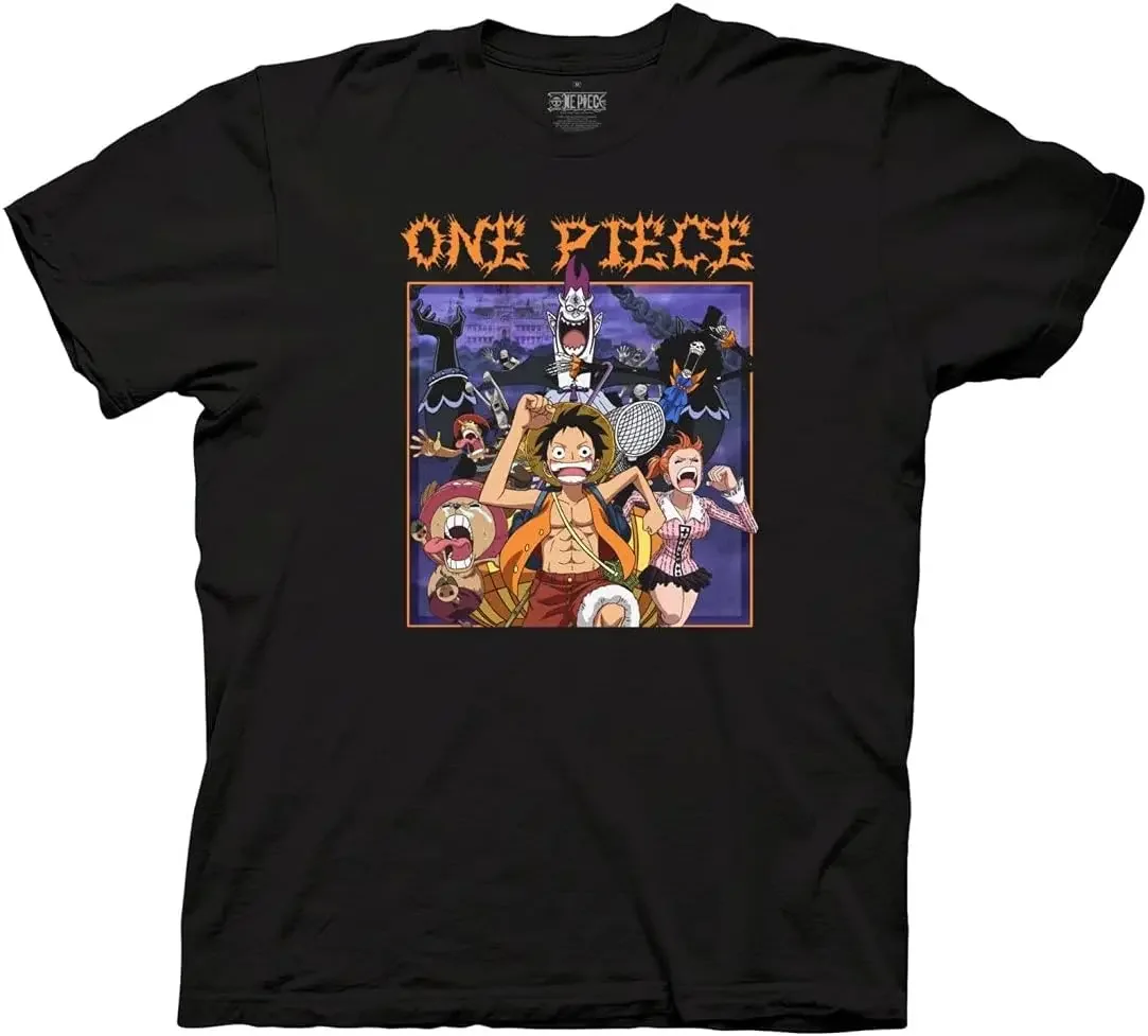 One Piece Men's Short Sleeve T-Shirt Luffy & Crew W/Gecko Moria Thriller Bark Pirates Officially Licensed