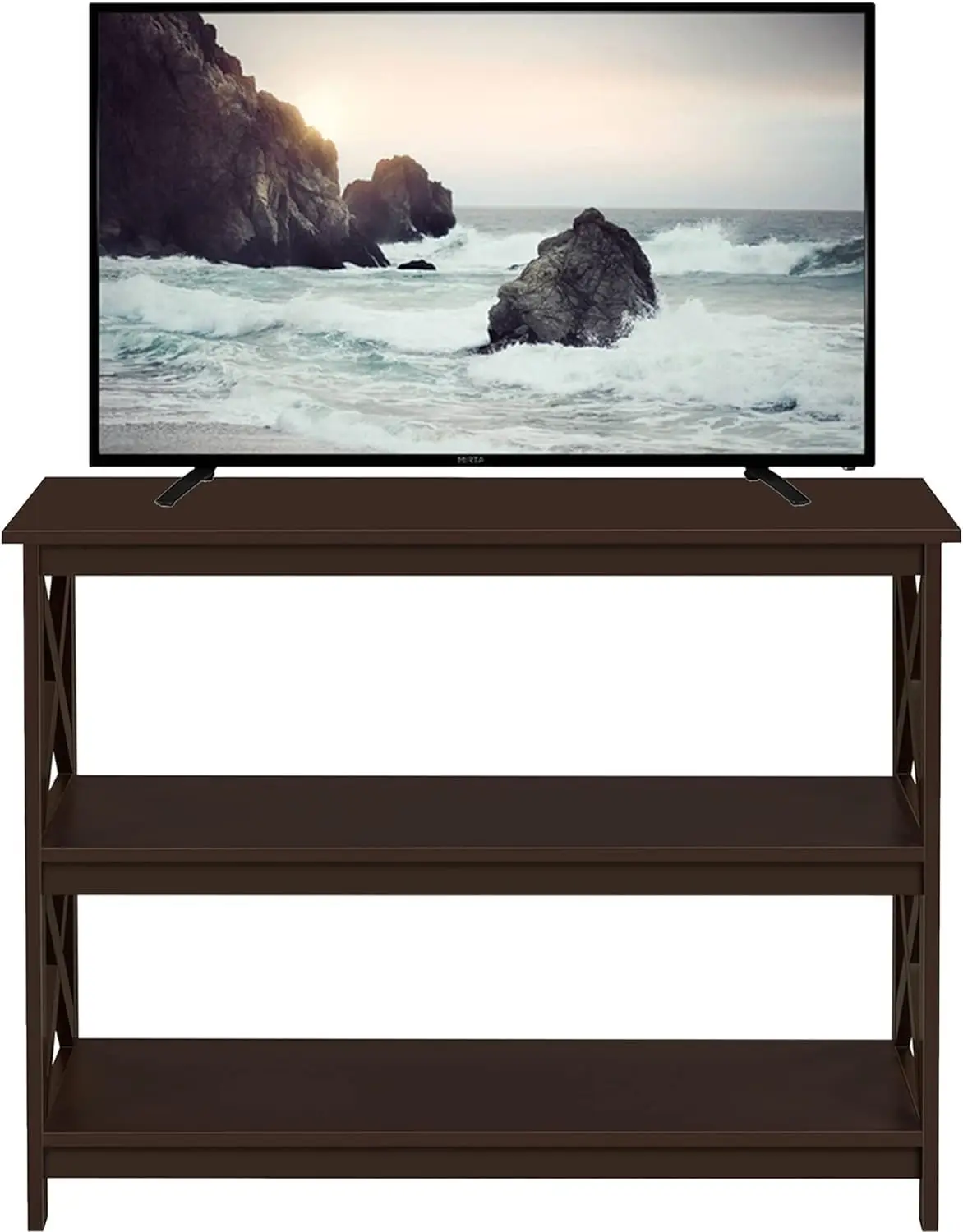 

Television Stands & Entertainment Centers with 3 Tier TV Stand Room, Espresso Dessert stand Acrylic display Cable organizer