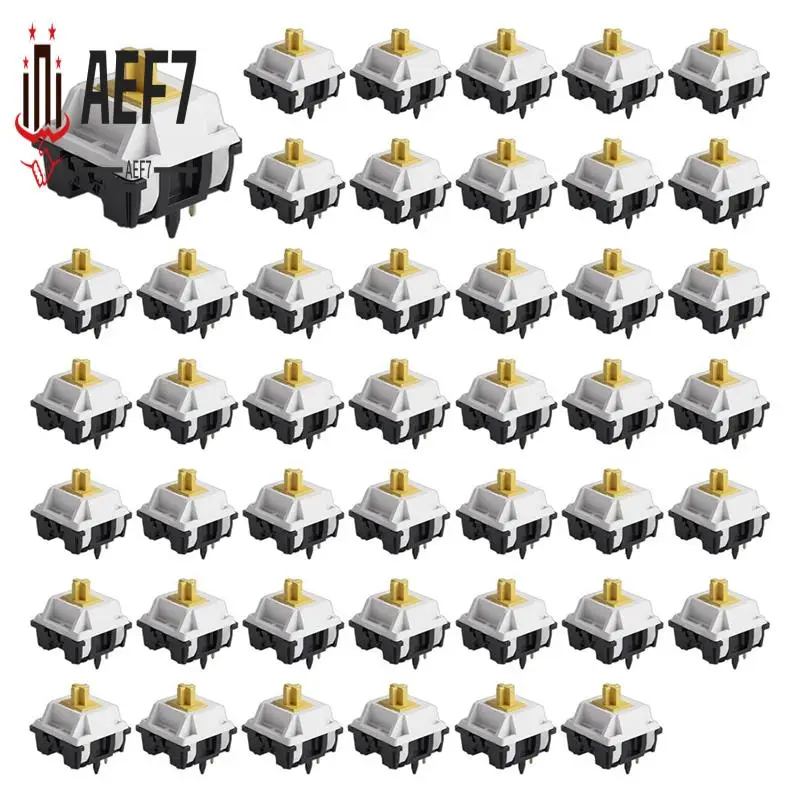 

AEF7-Penguin Switch 5-контактный тактильный бесшумный переключатель 50Gf для механических клавиатур MX, идеально подходит для набора текста, упаковка 45 шт.