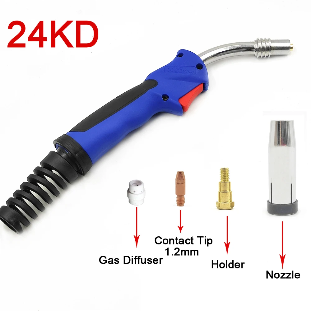 Professional 15AK 24KD 36KD MIG MAG MB Welding Torch Air Cooled Contact Tip Swan Neck Holder Gas Nozzle European Type