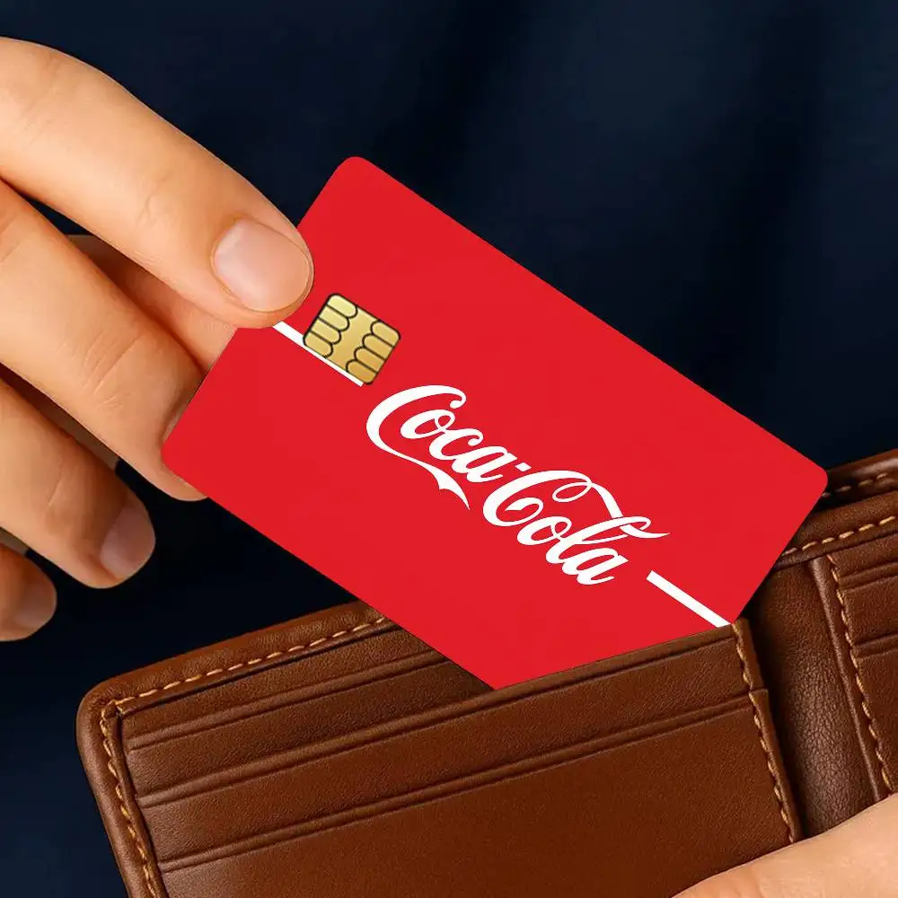 Fashion Logo C-Coca C-Cola-S Credit Card Stickers Skin for Bank Debit Decorative Protection 4PCS Anti-scratch Waterproof