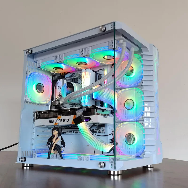 Robin III Gaming PC Case Side Tempered Glass Water Cooling Ready Ocean View Chassis