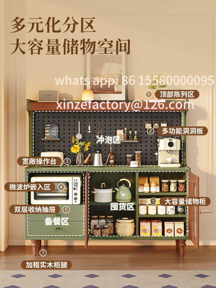 Customizable retro side cabinet integrated against the wall