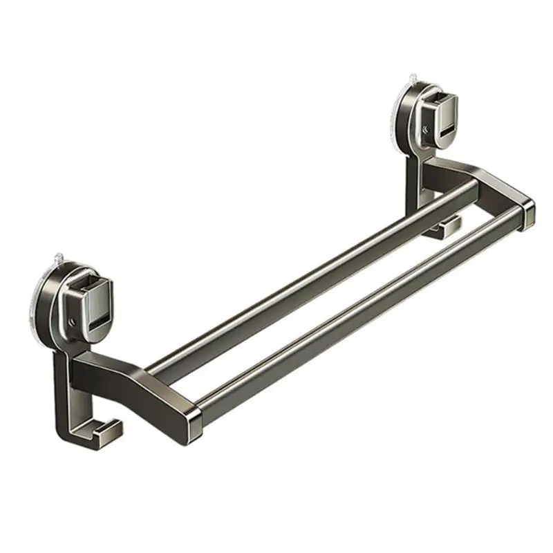 A01F-Bathroom Towel Rack 40CM Wall Mounted Suction Cup Towel Pole Free Punching Strong Load-Bearing Detachable