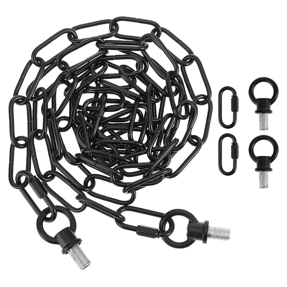 

Black Lacquered Chain Kit Heavy Duty Adjustable Post Protector Ring Light Fixture Hanging Accessories Crystal C Lamp Iron
