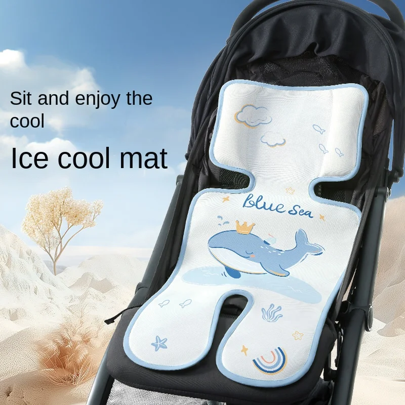 Asiento de refrigeración Universal para cochecito, almohadilla de seda de hielo, silla de comedor para bebé, almohadilla de refrigeración transpirable, Verano