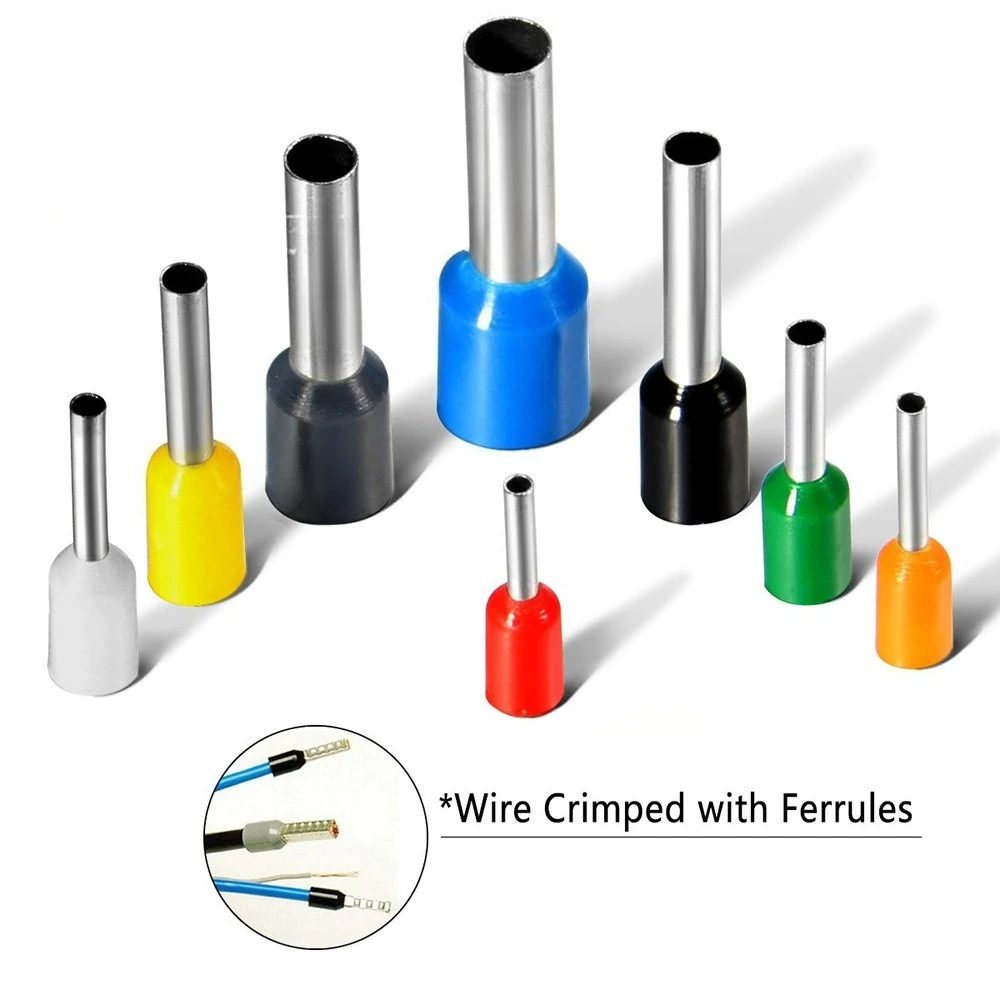 800Pcs VE Wire End Ferrules Kit 8 Sizes European Tube Insulated Cold Crimp Terminal Assortment Storage Box