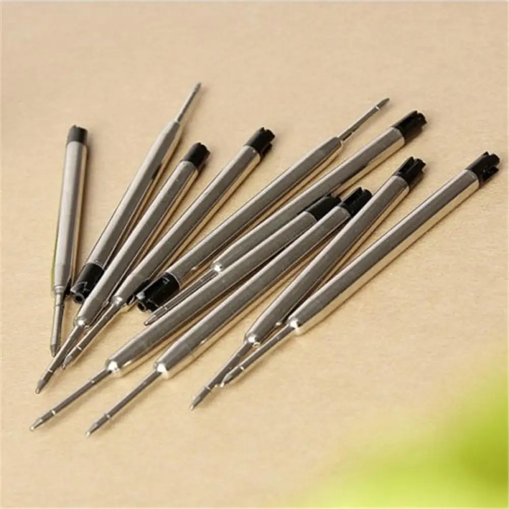 10pc Originality Metal Ballpoint Pen Refill DIY Blue Black Ink Medium Roller Ball Pen Office School Stationery Gift Dropshipping