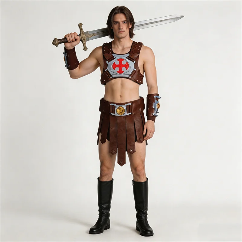 

Movie Masters Of The Universe He-Man Cosplay Costume For Men Superhero Battle Suit Set Halloween Party Stage Performance Outfit