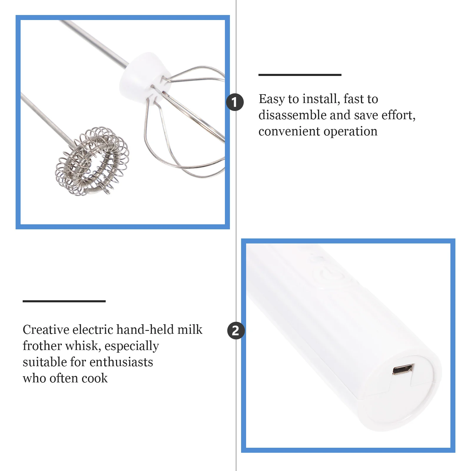 

1 set Creative Electric Milk Frother 1 Set Handheld Coffee Stirrer Usb Rechargeable Foamer For Home Kitchen Egg Whisk Bubbler