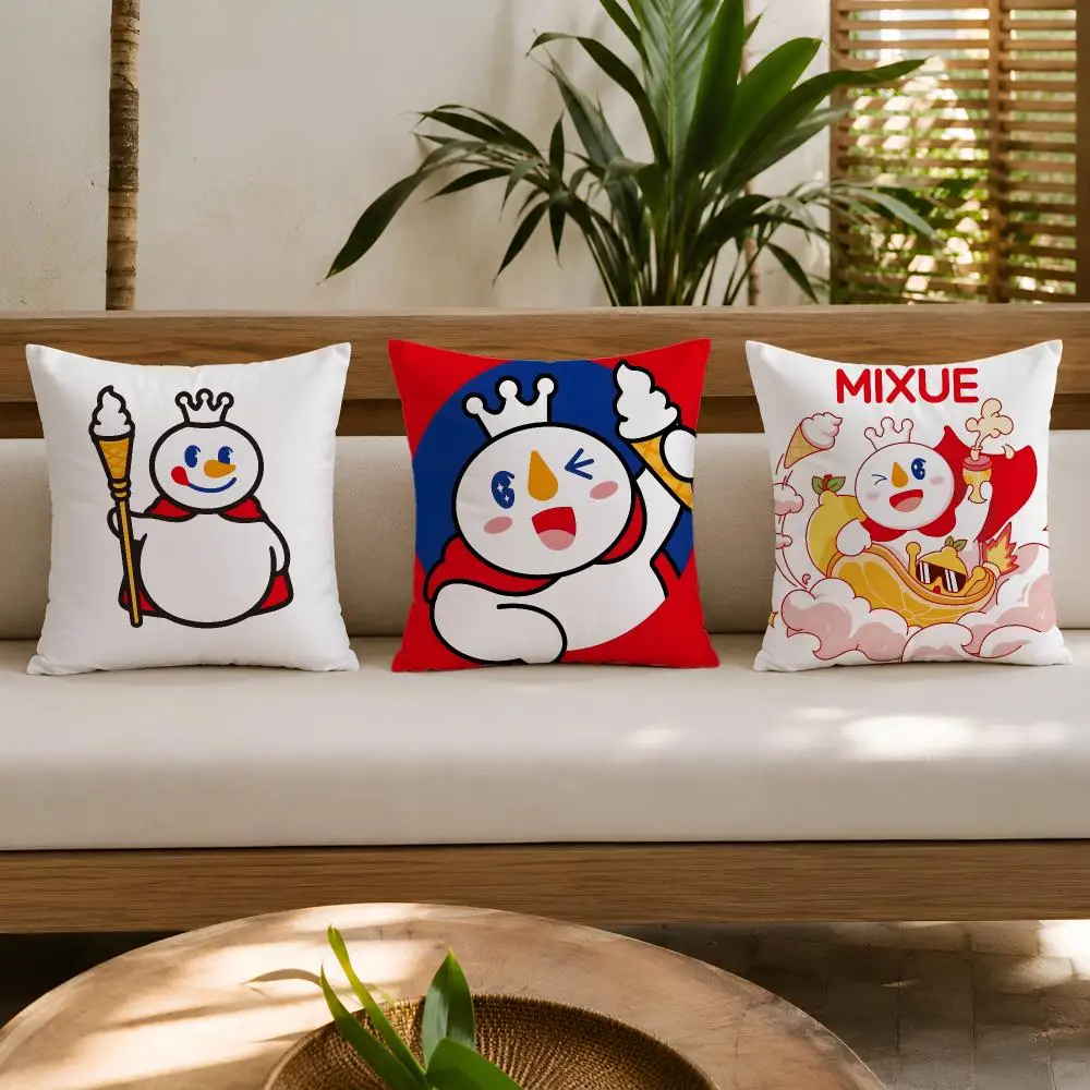M-MIXUE Ice Cream & Tea Cushion Cover Double-Sided Plush Sofa Cushion Covers Organic Breathable Invisible Zipper