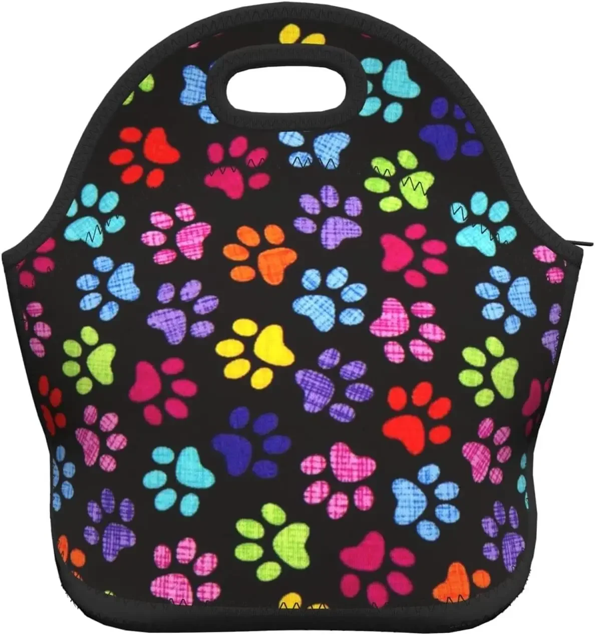 Reutilizável Paw Print Lunch Bag para homens e mulheres, Sacola Isolada, Lancheira Escolar, Presentes de acampamento