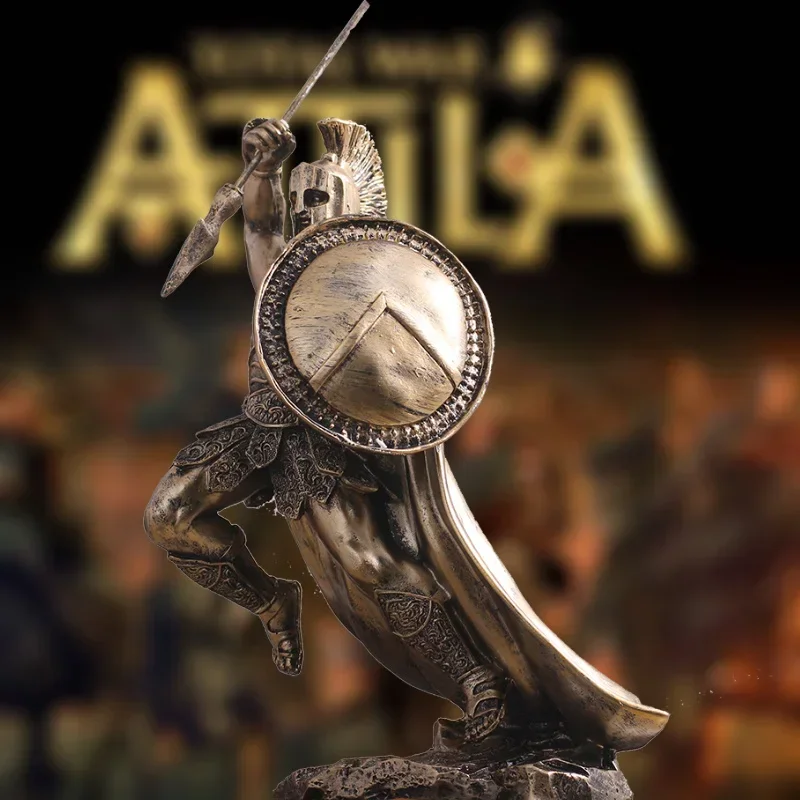 Retro Roman Armor Warrior Spartan Figurine Creativity Bar Ornaments Samurai Armor Model Desk Crafts Decor Accesories For Home