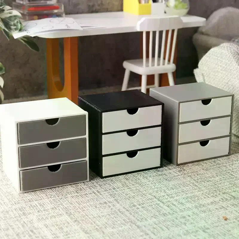 1/12 Miniature Landscape Decoration Toy House Miniature Bookcase Drawer Storage Cabinet Model Furniture Decoration