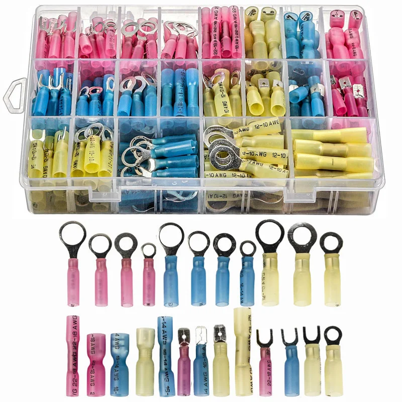250PCS boxed heat shrink intermediate connection terminal with connecting tube in the wiring terminal