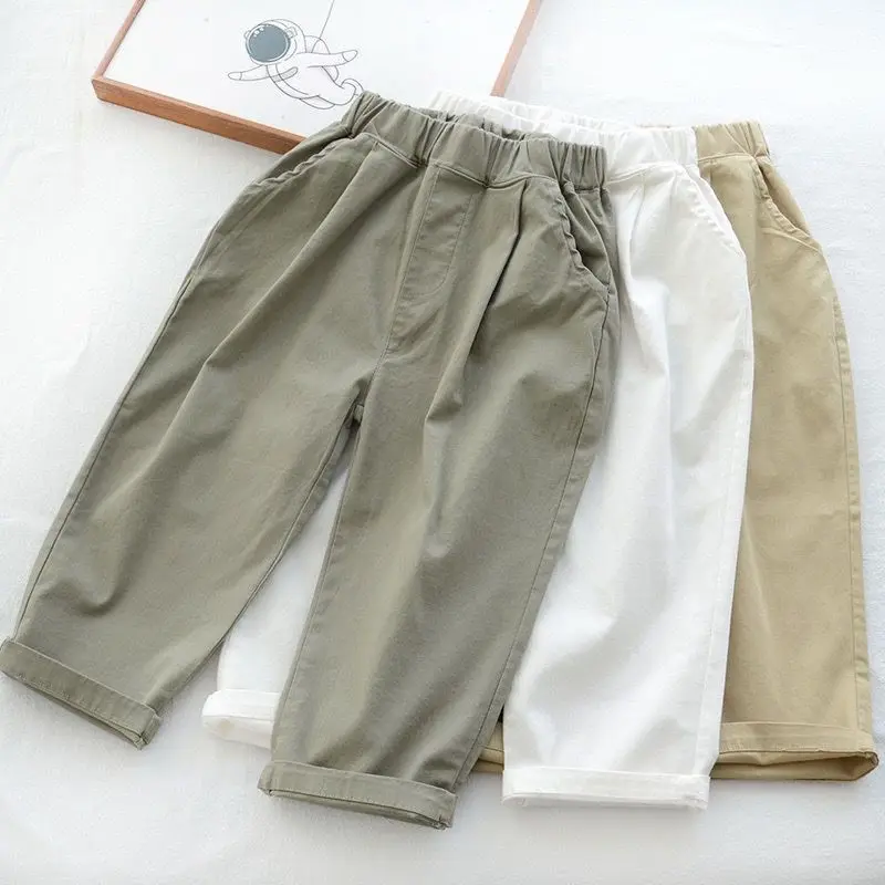 Men's and Women's Pure Cotton Pants New Mosquito Proof Pants Straight Tube Breathable Versatile Casual Pants