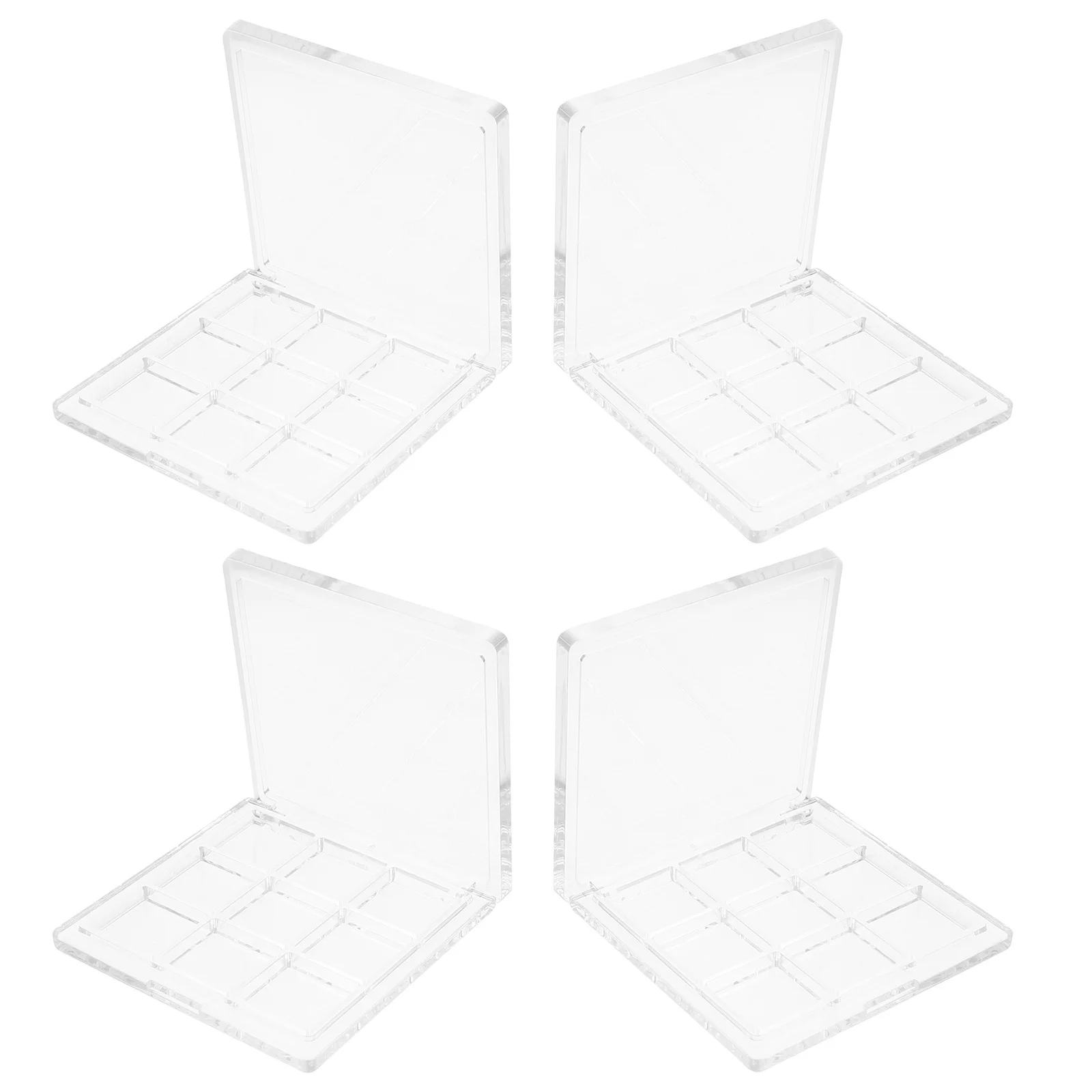 4Pcs Transparent Eyeshadow Palettes Empty Makeup Box for Eyeshadow Pans Blush Highlighter Foundation Storage Travel