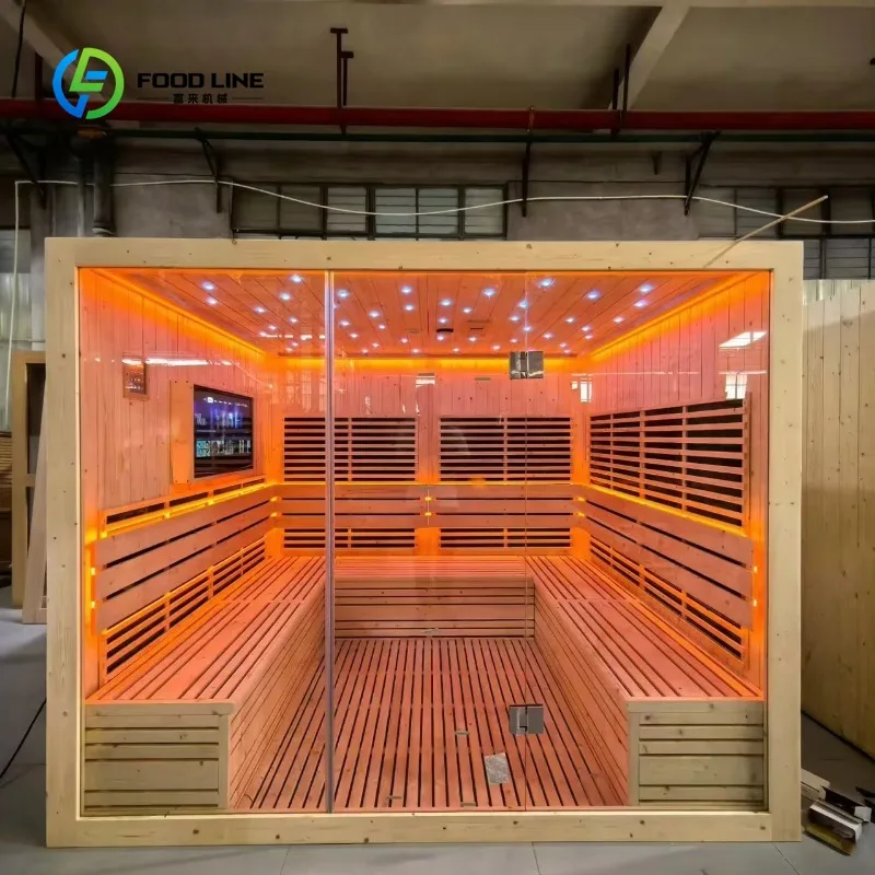 Customized Indoor Luxury Infrared & Traditional Steam Sauna Hybrid Sauna Rooms