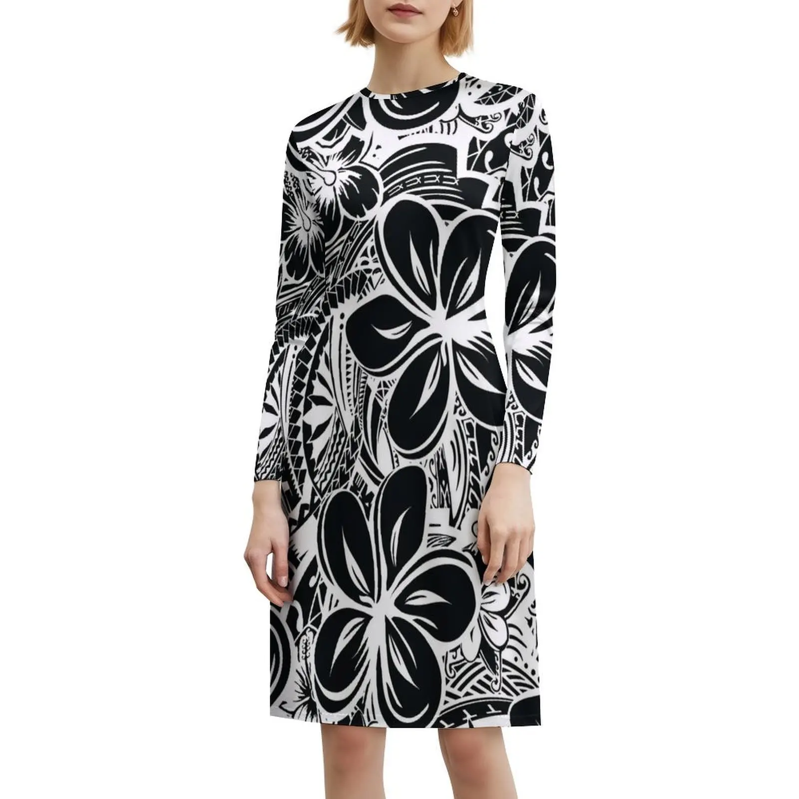 فستان سافاي بولينيزيا قبلية بوهو شيك أنيق أنيق على الشاطئ لحفلات الزفاف ثوب ساموا تابا بولي وشم بولينيزي #6