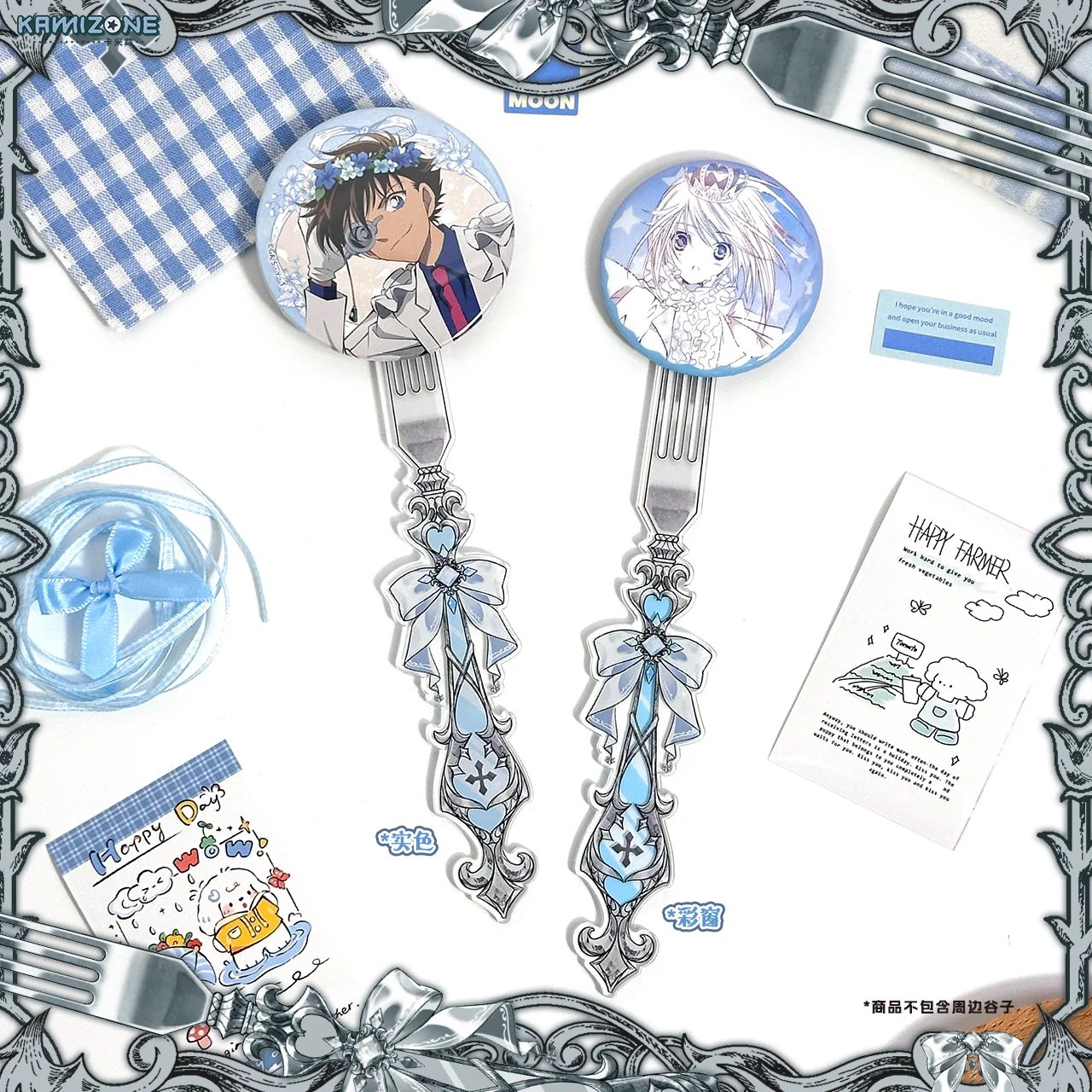 Light Color Magnetic Acrylic Check-in Stick, Gothic Fork Design Badge Display Stand for Goods & Pin Showcase Photo