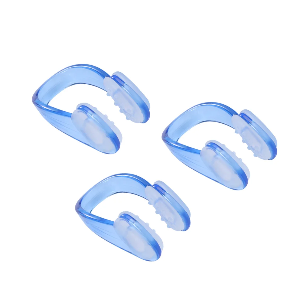 3pcs Unisex Swimming Silicone Ear Plugs Nose Protection Silicone Pool Accessories for Adult Diving Blue