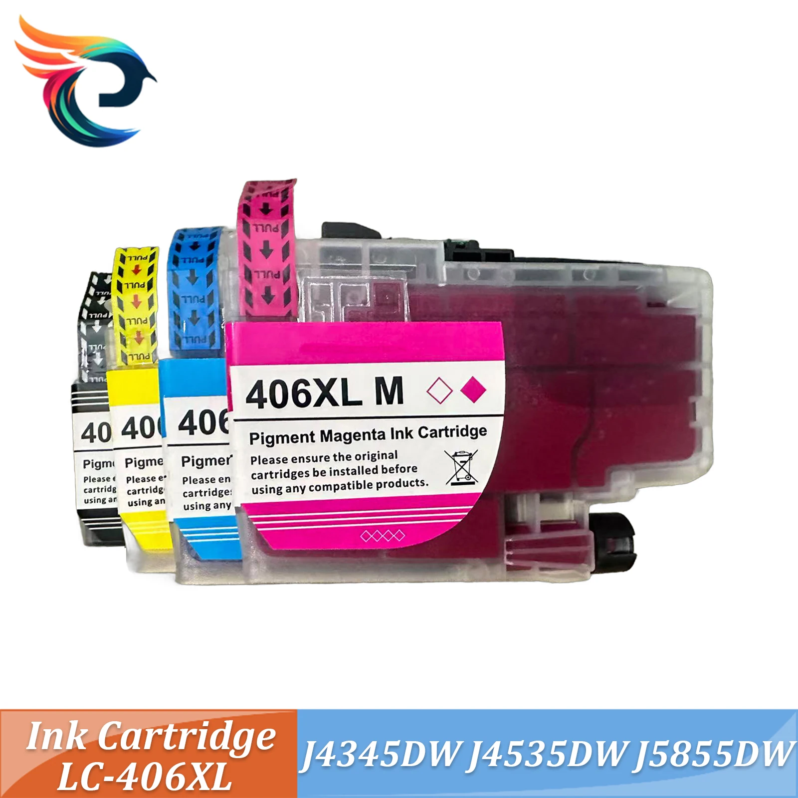 

Compatible LC406 LC-406 LC-406XL LC406XL Ink Cartridge for Brother MFC-J4335DW J4345DW J4535DW J5855DW J5955DW J6555DW J6955DW
